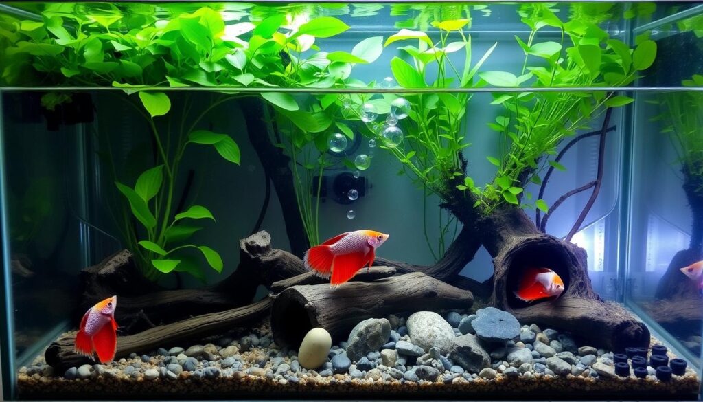 Betta breeding tank setup