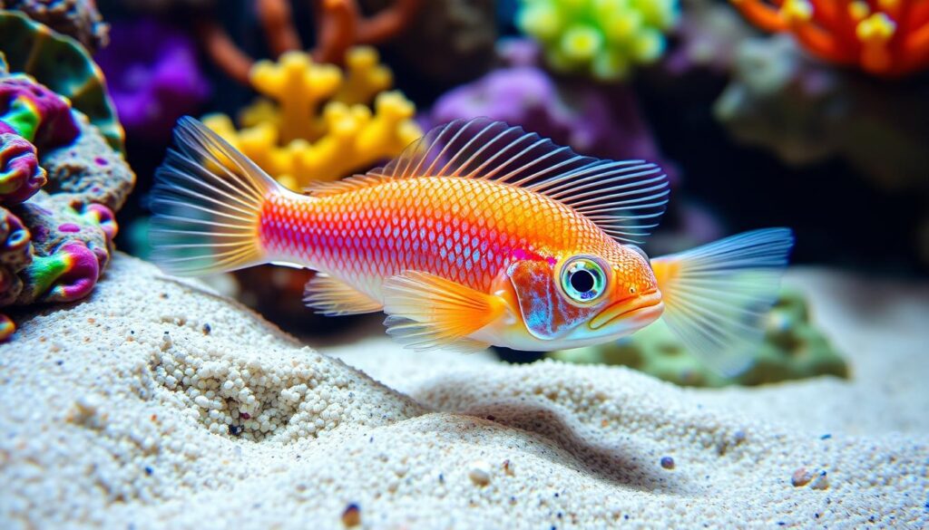 Diamond goby sifting sand