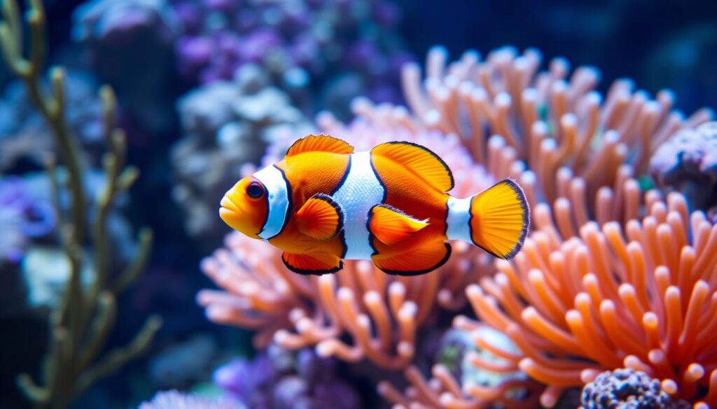 Ocellaris clownfish in an aquarium