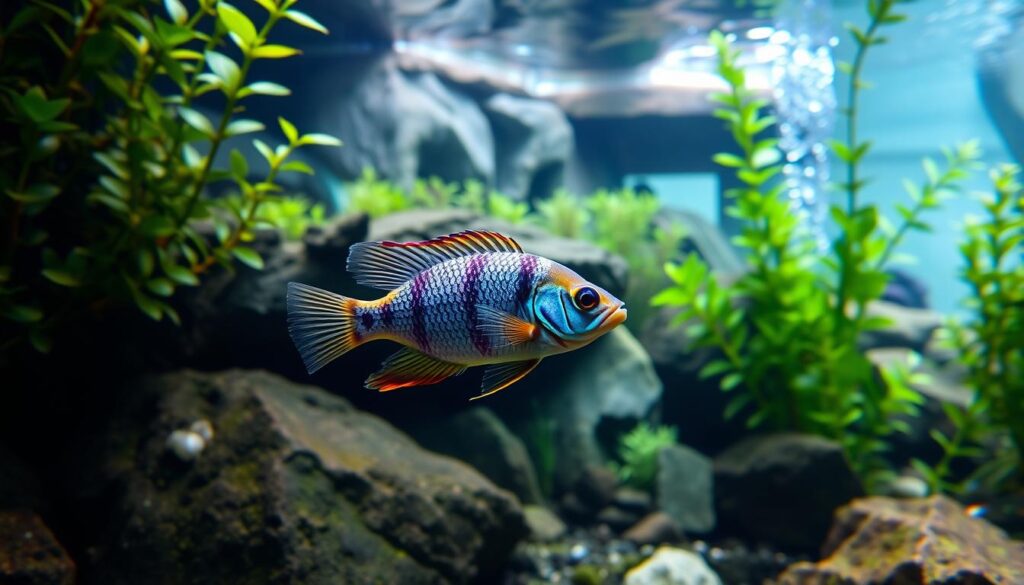 Inka Dwarf Cichlid in natural habitat