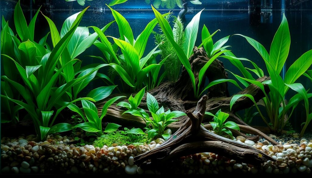 aquascaping with amazon swords